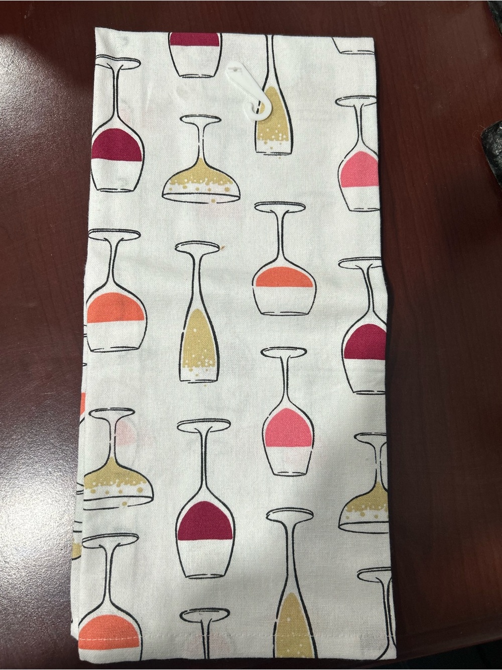 Wine Glass Print Kitchen Towel